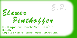 elemer pinthoffer business card